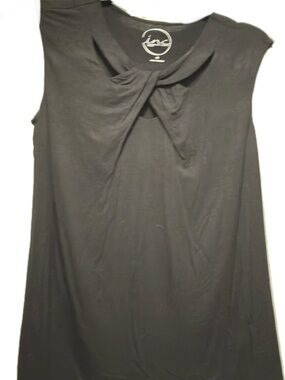 INC International Concepts Black Twist-Front Sleeveless Tank